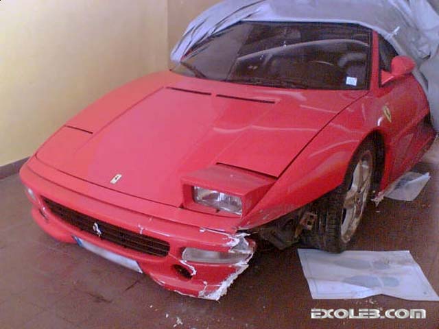 This wrecked Ferrari F355 Berlinetta was spotted by Aziz Fares in a garage