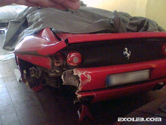 This wrecked Ferrari F355 Berlinetta was spotted by Aziz Fares in a garage
